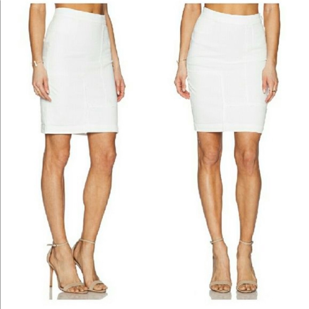 Frame Denim White Pencil Skirt